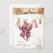 Klassieke Kerstgroeten van Beatrix Potter Feestdagenkaart (Voorkant / Achterkant)