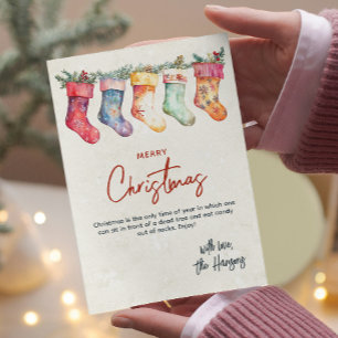 Klassieke Kerstkousen Custom Christmas Feestdagenkaart