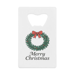 Klassieke Kerstkrans – Minimalistische Prettig Ker Kredietkaart Flessenopener