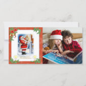 Klassieke Kerstman Aangepaste Foto Feestdagenkaart (Voorkant)