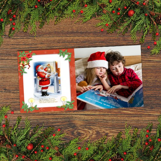 Klassieke Kerstman Aangepaste Foto Feestdagenkaart