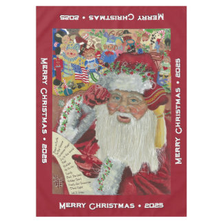 Klassieke Kerstman - Bourgondisch aangepaste Kerst Tafelkleed