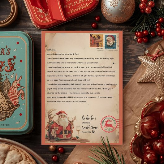 Klassieke Kerstman Brief | Persoonlijke Noordpool Kaart