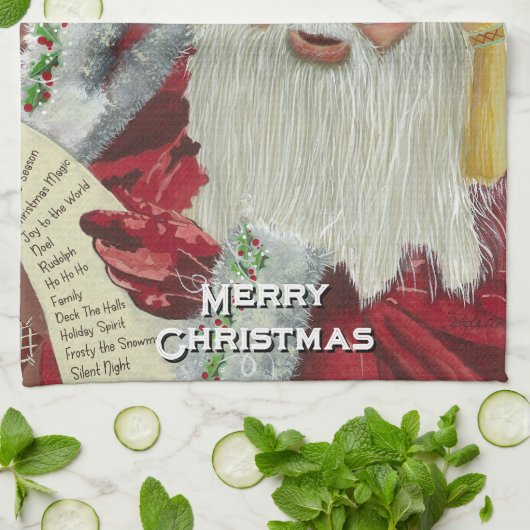 Klassieke Kerstman Controle Het Twee keer Keuken H Theedoek (Gevouwen)