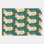 Klassieke Kerstman Custom Kindernaam Van Kerstman Inpakpapier Vel (Voorkant 3)