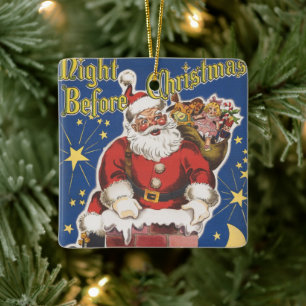 Klassieke Kerstman, De Nacht Voor Kerstmis Keramisch Ornament