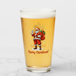Klassieke Kerstman die Kerstcadeaus brengt Glas