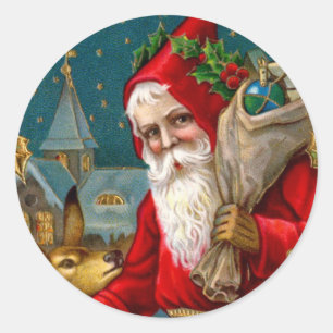 Klassieke Kerstman en Der Kerstmis Ronde Sticker