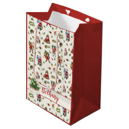 Klassieke Kerstman Gepersonaliseerde Kerstmis Medium Cadeauzakje