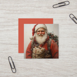 Klassieke Kerstman Hartverwarmende Kerstkunst Vierkante Visitekaartje