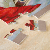 Klassieke Kerstman in slee Merry Christmas Legpuzzel (Zijkant)