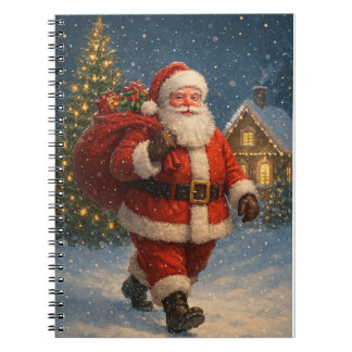Klassieke Kerstman Kerst Winter Wonderland Notitieboek