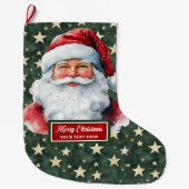 Klassieke Kerstman Kerstkous Aangepaste naam Grote Kerstsok (Voorkant)