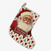 Klassieke Kerstman Kerstkous Retro Chic Grote Kerstsok (Voorkant (Hangend))