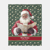 Klassieke kerstman leest een letterendeken fleece deken (Voorkant)