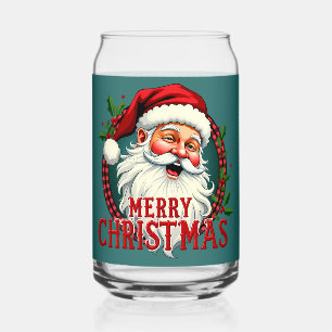Klassieke Kerstman Merry Christmas Illustratie Pat Blikvorm Glas
