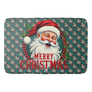 Klassieke Kerstman Merry Christmas Illustratiepatr Badmat