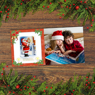 Klassieke Kerstman met aangepaste foto  Feestdagenkaart