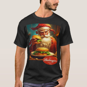 Klassieke Kerstman met hamburger T-shirt