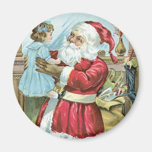 Klassieke Kerstman met Kind Magneet