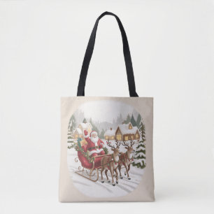 Klassieke Kerstman Negentiger Jaren Retro Kerstman Draagtas