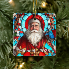 Klassieke Kerstman Portret Keramisch Ornament