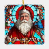 Klassieke Kerstman Portret Keramisch Ornament (Voorkant)