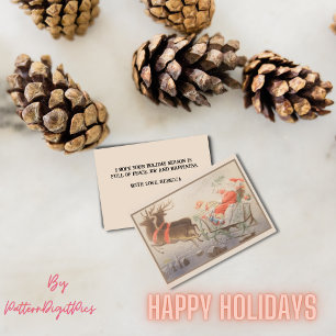 Klassieke Kerstman rendier slee Kerstmis Feestdagenkaart