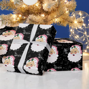 Klassieke kerstman roze Pet op maat Cadeaupapier