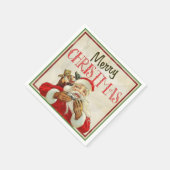 Klassieke  kerstman servetten (Hoek)