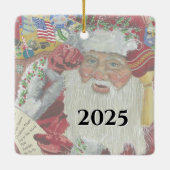 Klassieke Kerstman - Twee keer 2-zijdig controlere Keramisch Ornament (Achterkant)