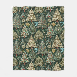 Klassieke Kerstmis Bos Naadloze Kerstboom Fleece Deken