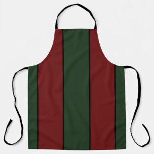 Klassieke Kerstmis Groen En Rood Strepen Schort