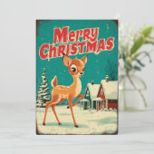 Klassieke Kerstmis Herten Kunst Feestdagenkaart (Staand voorkant)