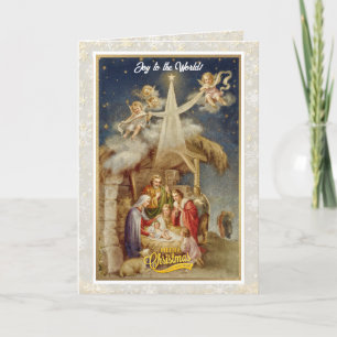 Klassieke Kerstmis Kerststal I Klassiek Religieus Notitiekaartje