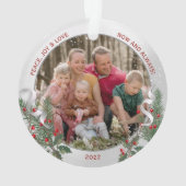 Klassieke kerstPlanten Silver Lijst Foto Ornament (achterkant)