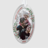 Klassieke kerstPlanten Silver Lijst Foto Ornament (voorkant)