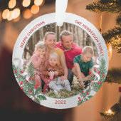 Klassieke kerstPlanten Silver Lijst Foto Ornament