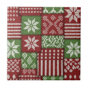 Klassieke Kerstpleisterbrei -Rood, Groen Tegeltje