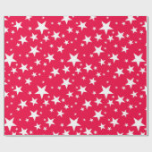 Klassieke kerstSjabloon rode witte sterren Cadeaupapier (Vlak)