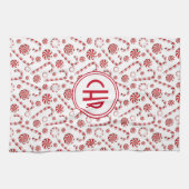 Klassieke kerstsnoepriet theedoek (Horizontaal)