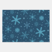 Klassieke kerstsnowflakken op marinesblauwe schaal inpakpapier vel (Voorkant 3)