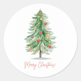 Klassieke Kerststickers in Watercolor Ronde Sticker