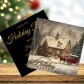 Klassieke Kersttijd Paard en Koets Thuisfeest Kaart