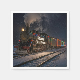 Klassieke Kersttrein in de Sneeuw Servet