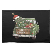 Klassieke Kersttruck Prettig Kerstfeest Mannen Vro