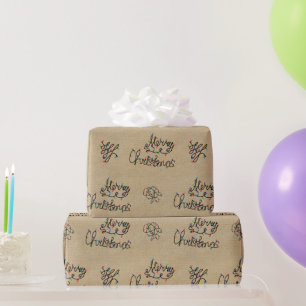 Klassieke Kerstverlichting met Kraft-papier Cadeaupapier