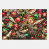 Klassieke kerstversiering inpakpapier vel (Voorkant 2)