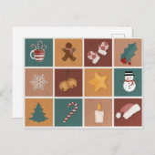 Klassieke kerstversieringen feestdagenkaart (Voorkant / Achterkant)