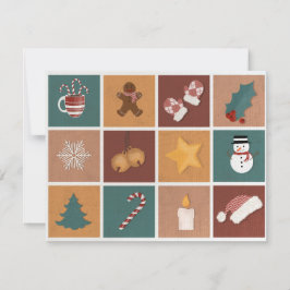 Klassieke kerstversieringen feestdagenkaart